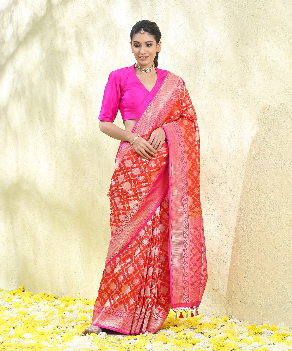 Handloom_Red_Pure_Katan_Silk_Banarasi_Patola_Saree_With_Gold_And_Silver_Zari_WeaverStory_02