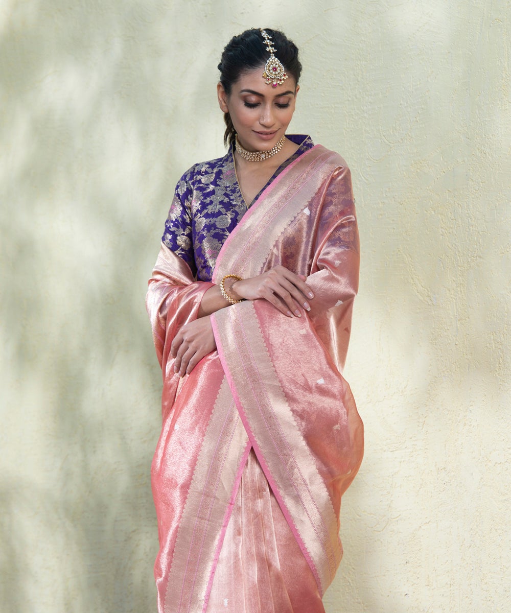 Handloom_Bronze_Tissue_Banarasi_Saree_with_Kadhwa_Booti_Saree_WeaverStory_01