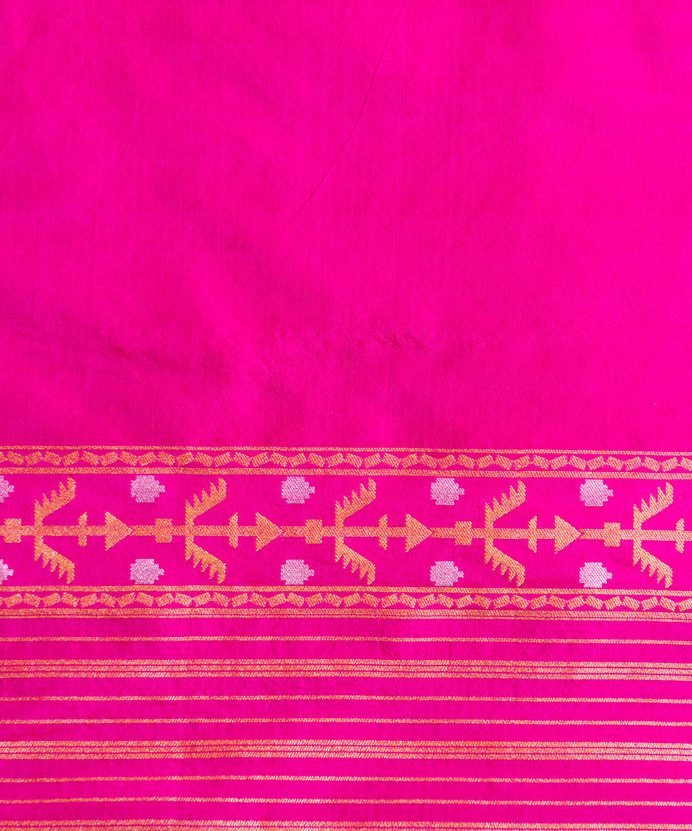 Hot_Pink_Handloom_Pure_Katan_Silk_Banarasi_Saree_with_Beldaar_Cutwork_Jamdani_work_WeaverStory_05