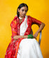 White_Handloom_Mulberry_Silk_Patola_Saree_With_Red_Border_and_Pallu_with_Elephant_Motif_WeaverStory_01