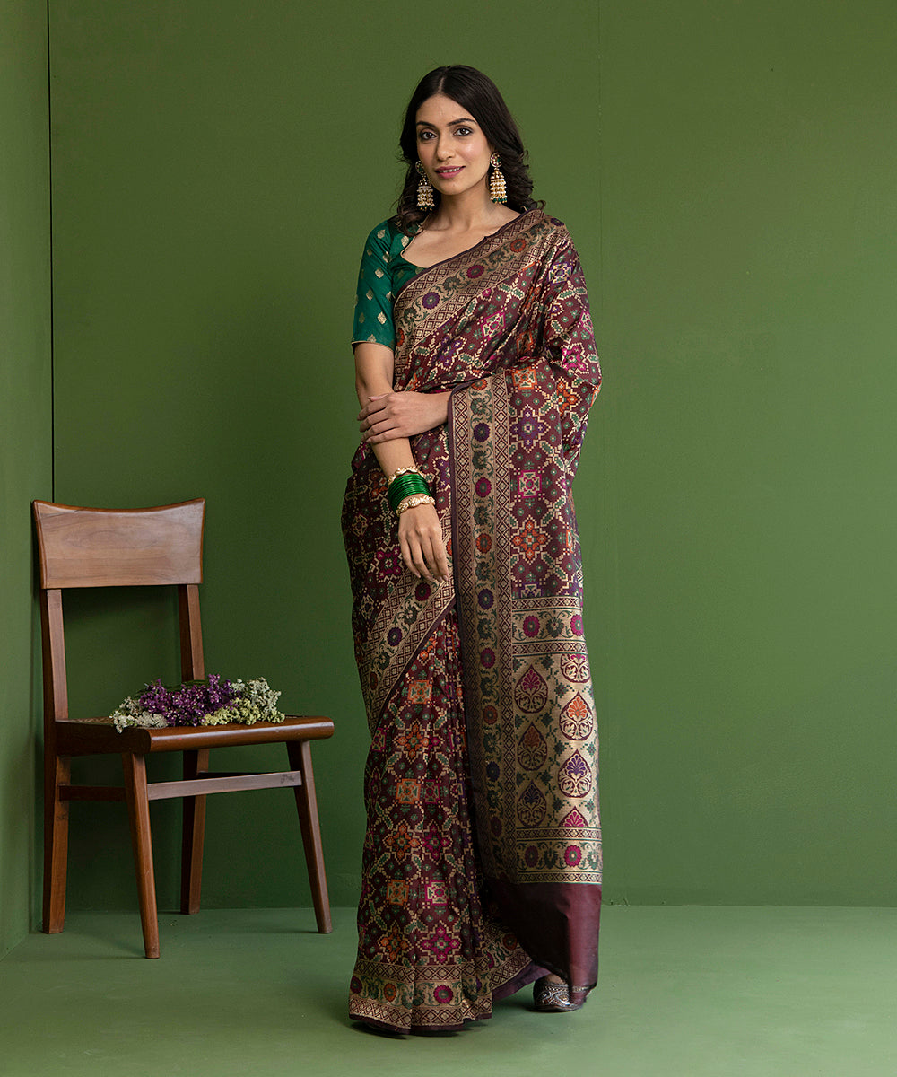 Handloom_Purple_Meenakari_Pure_Katan_Silk_Banarasi_Patola_Saree_WeaverStory_02