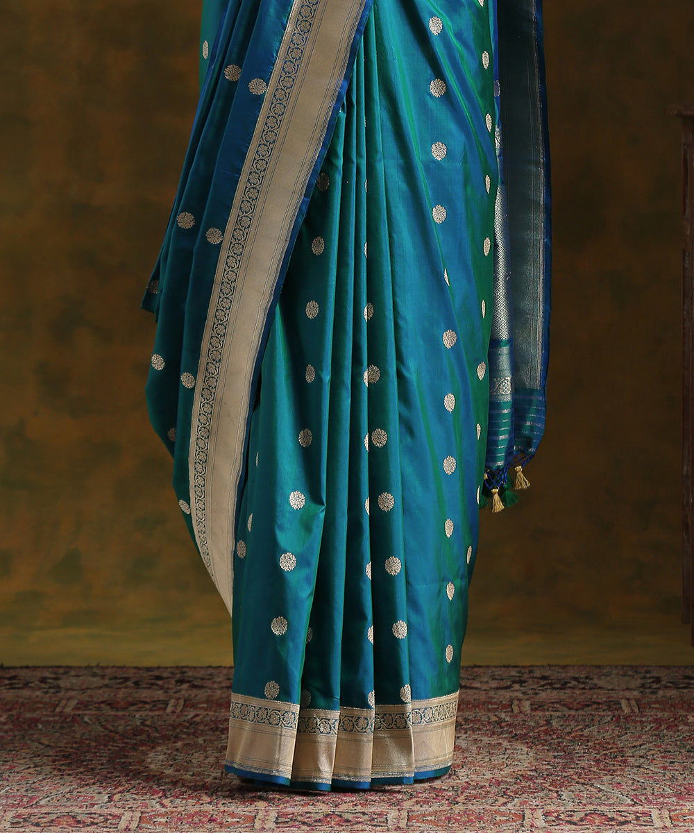 Peacock_Blue_Handloom_Pure_Katan_Silk_Banarasi_Saree_with_Asharfi_Booti_WeaverStory_04