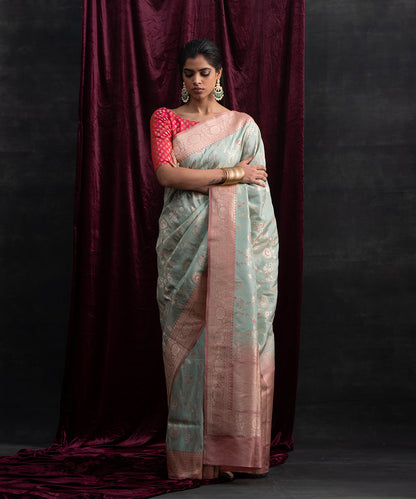 Handloom_Powder_Blue_Katan_Tissue_Saree_With_Meenakari_Jaal_And_Blush_Pink_Border_WeaverStory_02