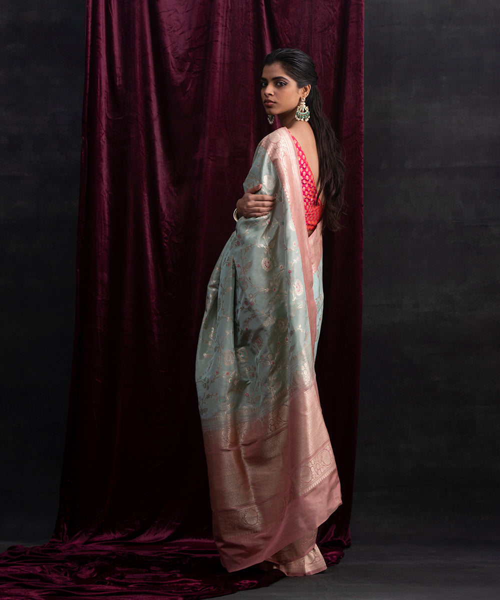 Handloom_Powder_Blue_Katan_Tissue_Saree_With_Meenakari_Jaal_And_Blush_Pink_Border_WeaverStory_03