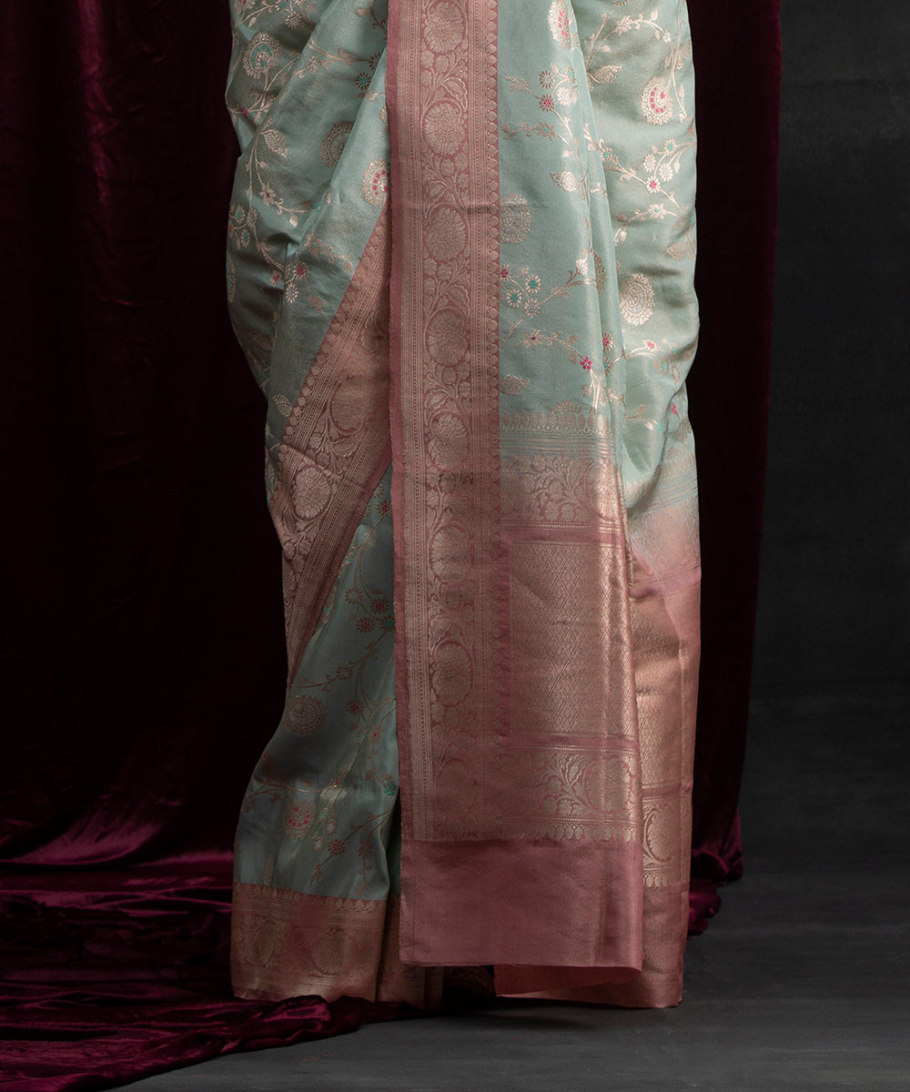 Handloom_Powder_Blue_Katan_Tissue_Saree_With_Meenakari_Jaal_And_Blush_Pink_Border_WeaverStory_04