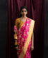 Handloom_Rani_Pink_Kadhwa_Jangla_Pure_Katan_Silk_Banarasi_Saree_With_Yellow_Border_WeaverStory_01