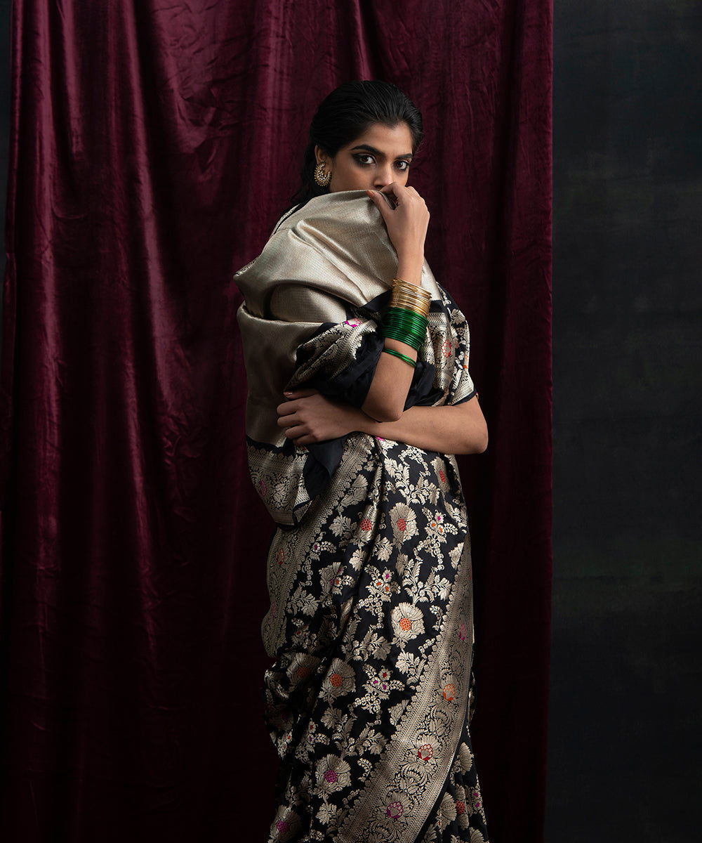 Black_Handloom_Pure_Katan_Silk_Banarasi_Saree_with_Kadhwa_Jangla_Meenakari_WeaverStory_01