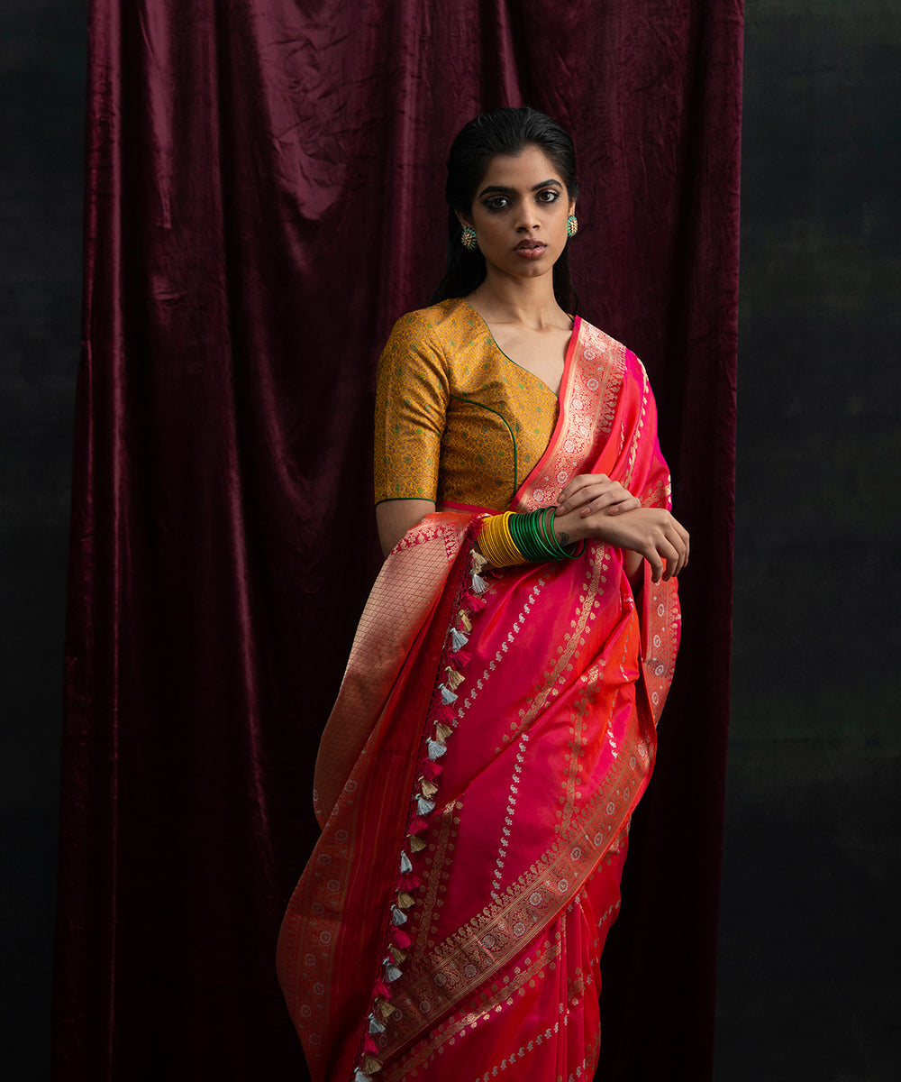 Handloom_Pink_And_Orange_Pure_Katan_Silk_Banarasi_Saree_with_Aada_Kadhwa_Jangla_WeaverStory_01