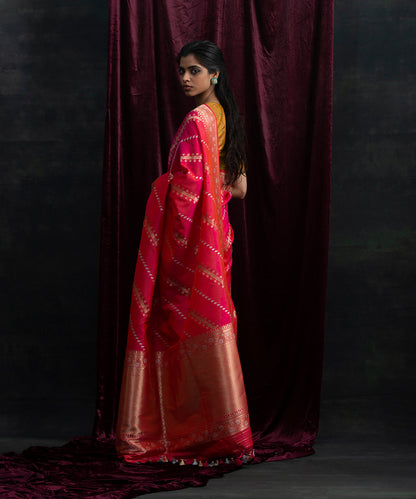 Handloom_Pink_And_Orange_Pure_Katan_Silk_Banarasi_Saree_with_Aada_Kadhwa_Jangla_WeaverStory_03