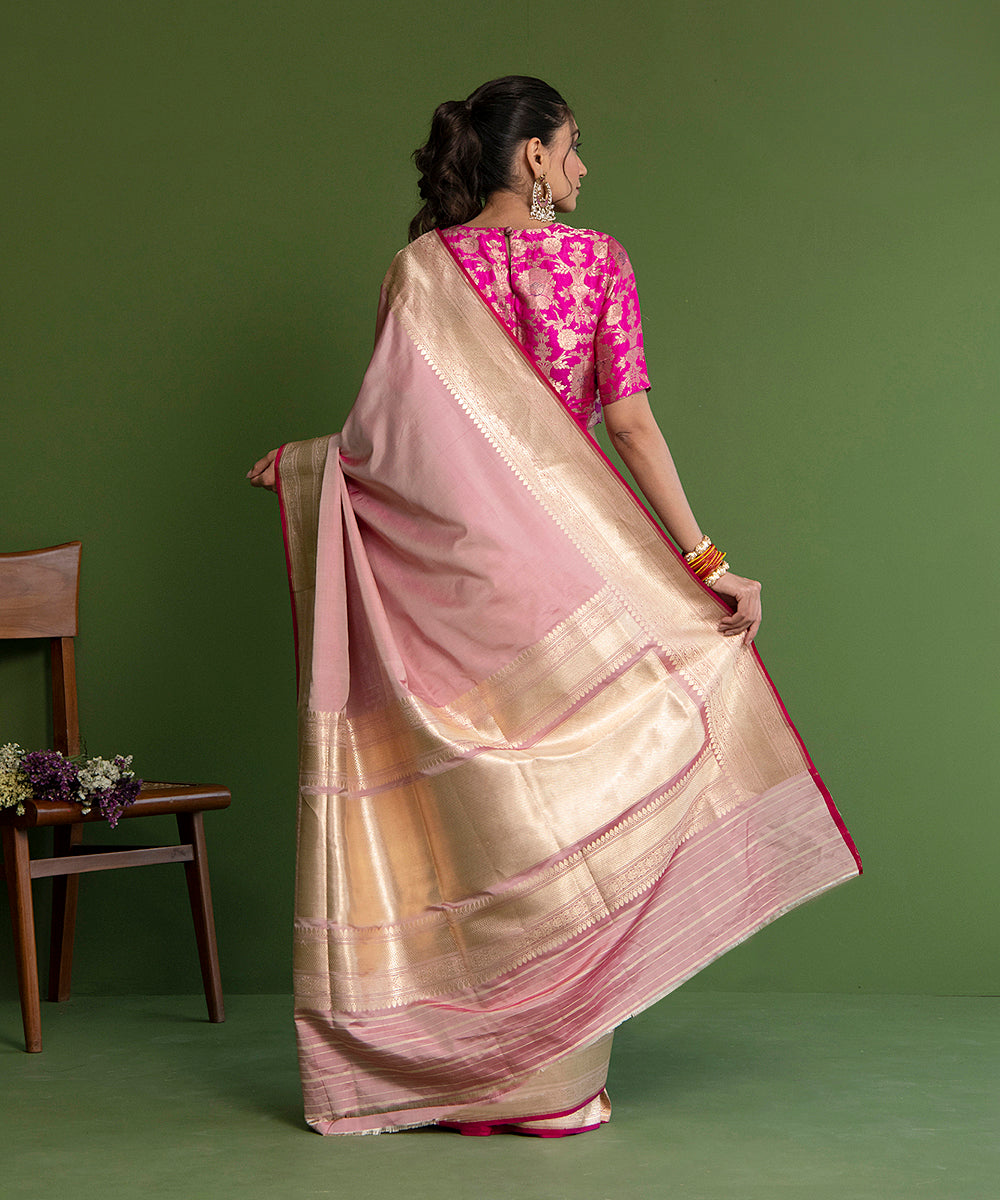 Handloom_Pink_Plain_Banarasi_Saree_With_Kadhwa_Border_and_Pallu_WeaverStory_03