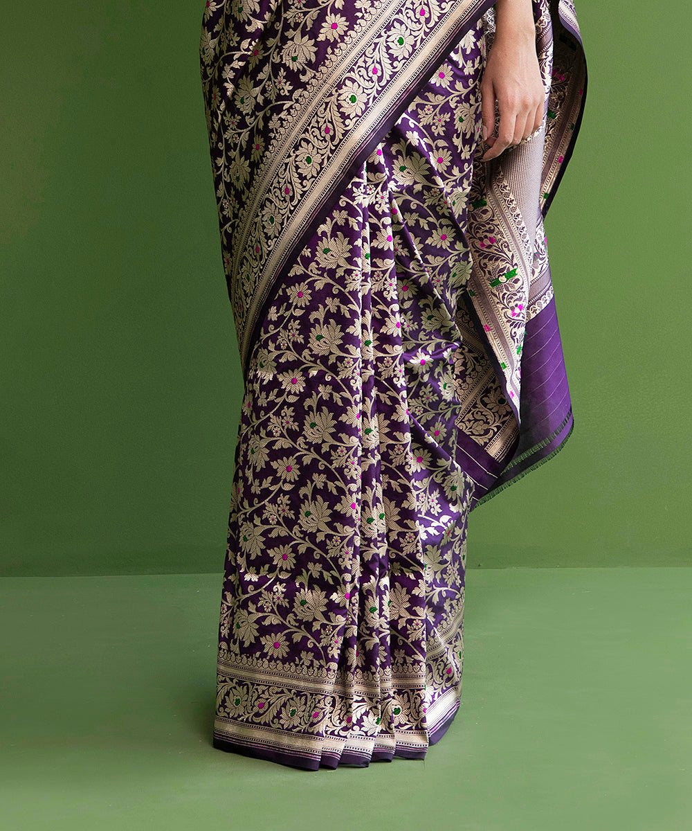 Purple_Handloom_Pure_Katan_Silk_Banarasi_Saree_with_Meenakari_Jangla_Design_WeaverStory_04