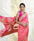 Handloom_Pink_And_Peach_Banarasi_Bandhej_Saree_with_Kadhwa_Booti_WeaverStory_01