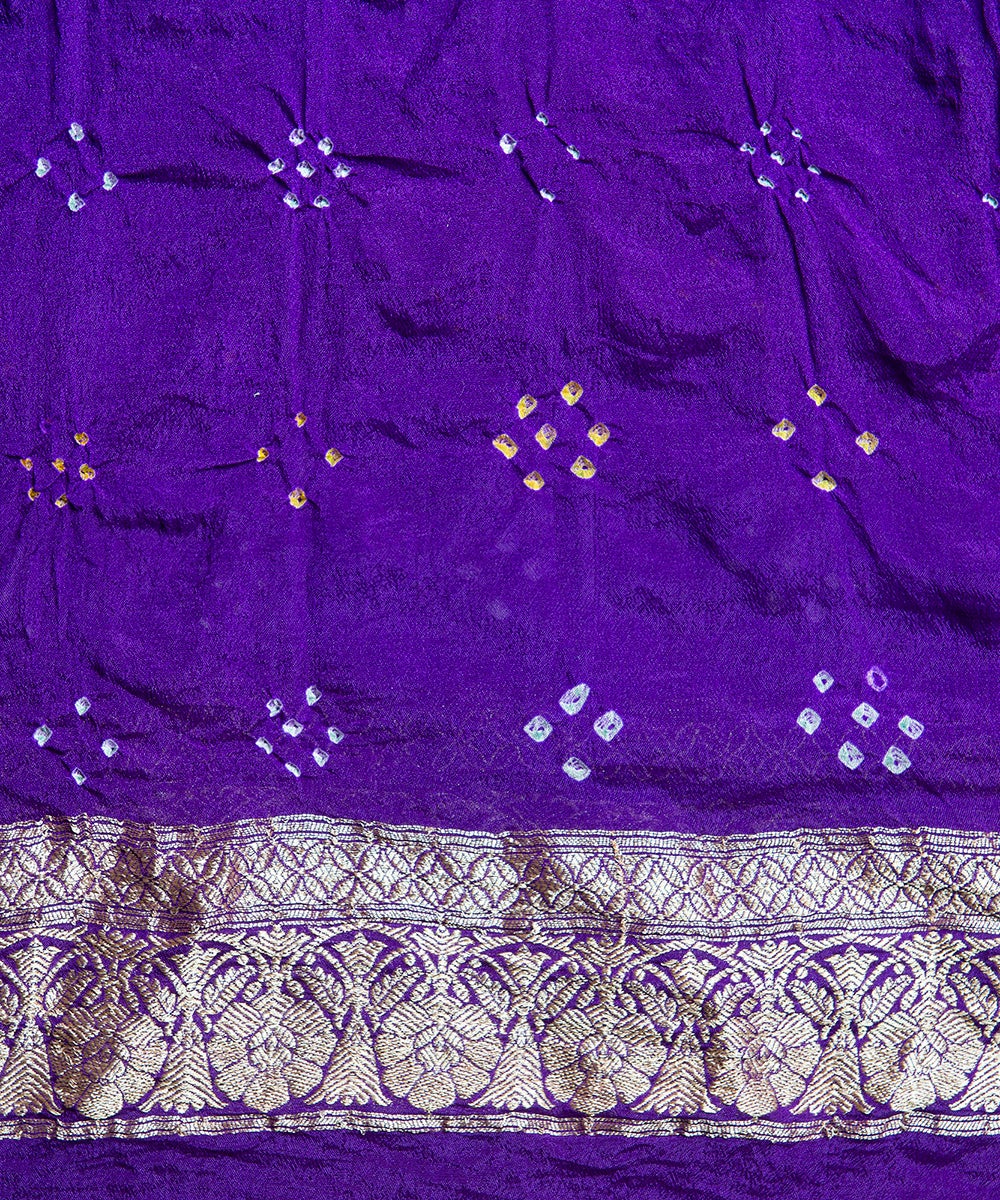 Handloom_Purple_Georgette_Banarasi_Bandhej_Saree_With_Cutwork_Weave_WeaverStory_05