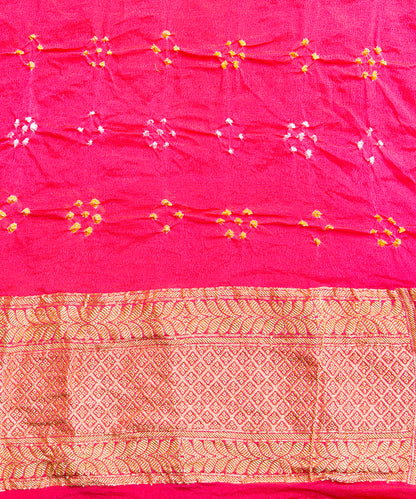 Pink_Handloom_Georgette_Banarasi_Bandhej_Saree_With_Cutwork_Weave_WeaverStory_05