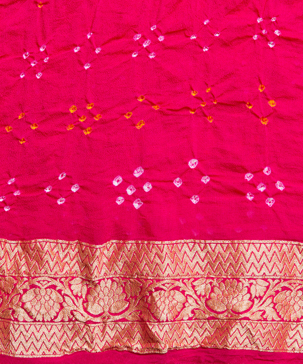 Pink_Handloom_Georgette_Banarasi_Bandhej_Saree_With_Cutwork_Weave_and_Jaal_WeaverStory_05