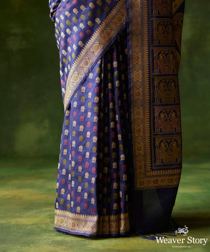 Indigo_Blue_Handloom_Pure_Malda_Silk_Banarasi_Baluchari_Saree_With_2_Lady_Pallu_WeaverStory_04