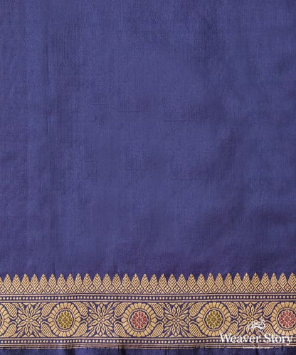 Indigo_Blue_Handloom_Pure_Malda_Silk_Banarasi_Baluchari_Saree_With_2_Lady_Pallu_WeaverStory_06