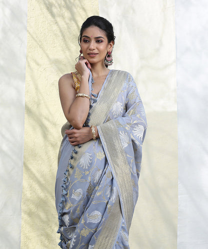 Light_Grey_Handloom_Sona_Rupa_Banarasi_Georgette_Saree_with_Jaal_WeaverStory_01