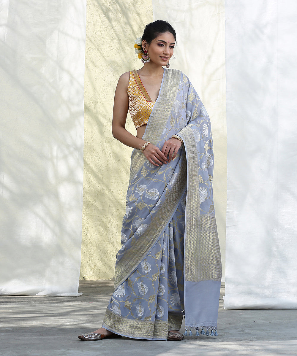 Light_Grey_Handloom_Sona_Rupa_Banarasi_Georgette_Saree_with_Jaal_WeaverStory_02