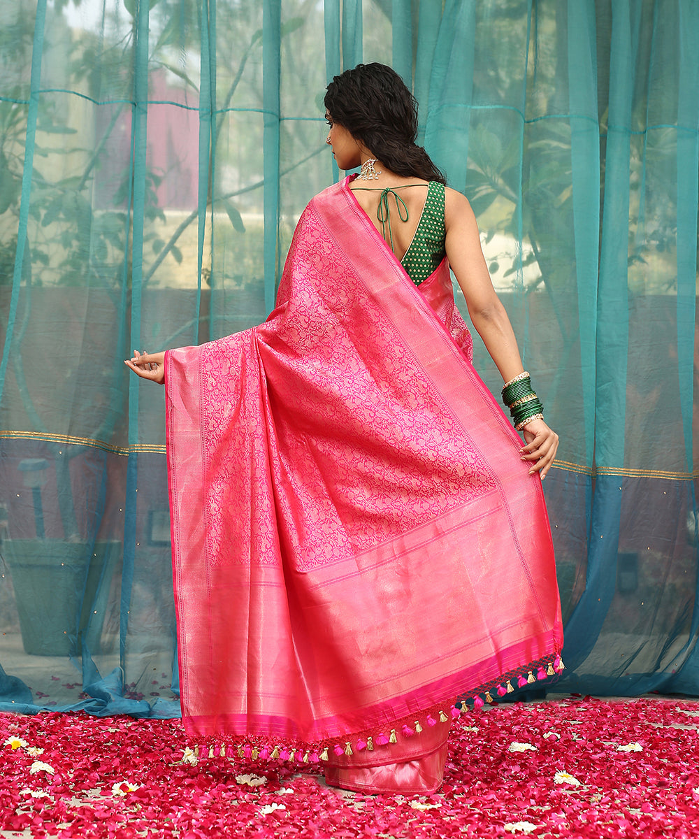 Handloom_Pink_Pure_Katan_Silk_Banarasi_Saree_with_Brocade_Shikargah_WeaverStory_03