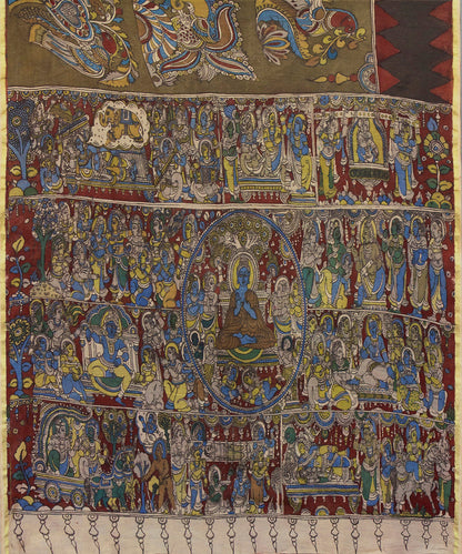Handloom_Cotton_Silk_Saree_With_Hand_Painted_Kalamkari_With_The_Story_Of_Buddha_And_His_Disciples_WeaverStory_05