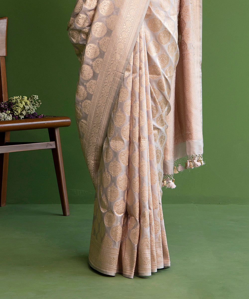 Handloom_Beige_and_Grey_Pure_Katan_Silk_Banarasi_Saree_With_Gold_Zari_Motifs_WeaverStory_04