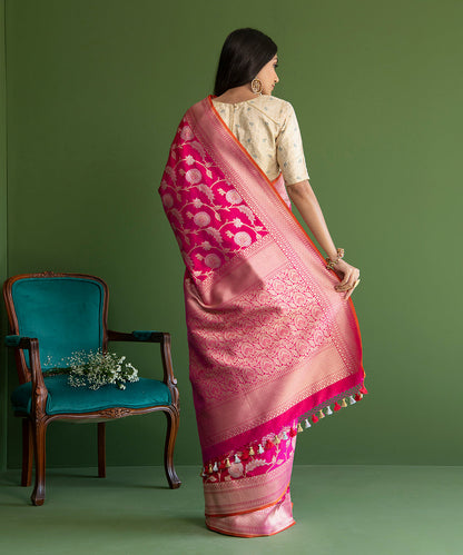 Handloom_Pink_Pure_Katan_Silk_Banarasi_Saree_with_Sona_Rupa_Cutwork_Jaal_WeaverStory_03