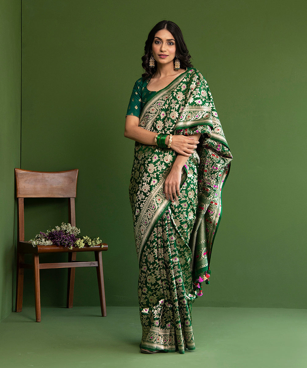 Green_Handloom_Meenakari_Banarasi_Jangla_Saree_In_Pure_Katan_Silk_WeaverStory_02