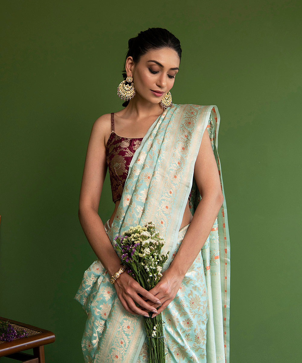 Handloom_Sky_Blue_Pure_Katan_Silk_Banarasi_Saree_with_Meenakari_Jangla_Design_WeaverStory_01