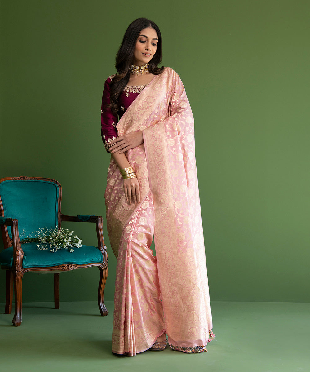 Buy Pastel Pink Saree Online In India - Etsy India