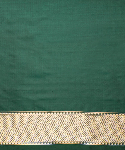 Dark_Green_Handloom_Pure_Katan_Silk_Banarasi_Saree_with_Cutwork_Jangla_WeaverStory_05