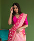 Hot_Pink_Handloom_Banarasi_Saree_with_Small_Floral_Jaal_WeaverStory_01