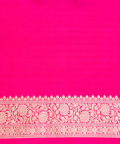 Hot_Pink_Handloom_Banarasi_Saree_with_Small_Floral_Jaal_WeaverStory_05