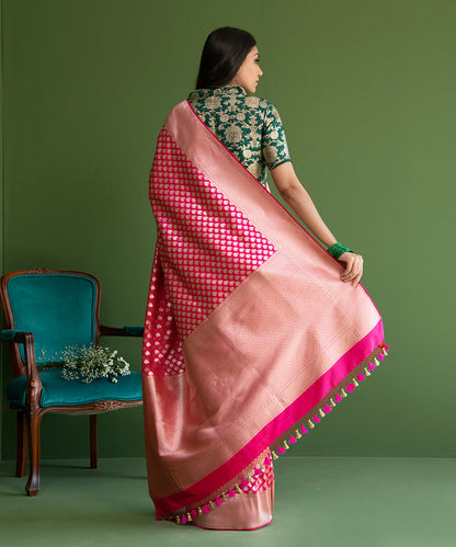 Handloom_Pink_Pure_Katan_Silk_Banarasi_Saree_with_Cutwork_Small_Paisley_Boota_WeaverStory_03