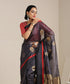 Charcoal_Handloom_Chanderi_Silk_Saree_With_Floral_Boota_And_Resham_Border_WeaverStory_01