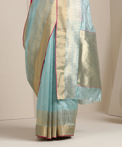 Powder_Blue_Handloom_Chanderi_Silk_Saree_With_Zari_Border_And_Zari_Booti_WeaverStory_04