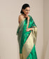 Green_Handloom_Chanderi_Silk_Saree_With_Broad_Zari_Border_And_Floral_Boota_WeaverStory_01