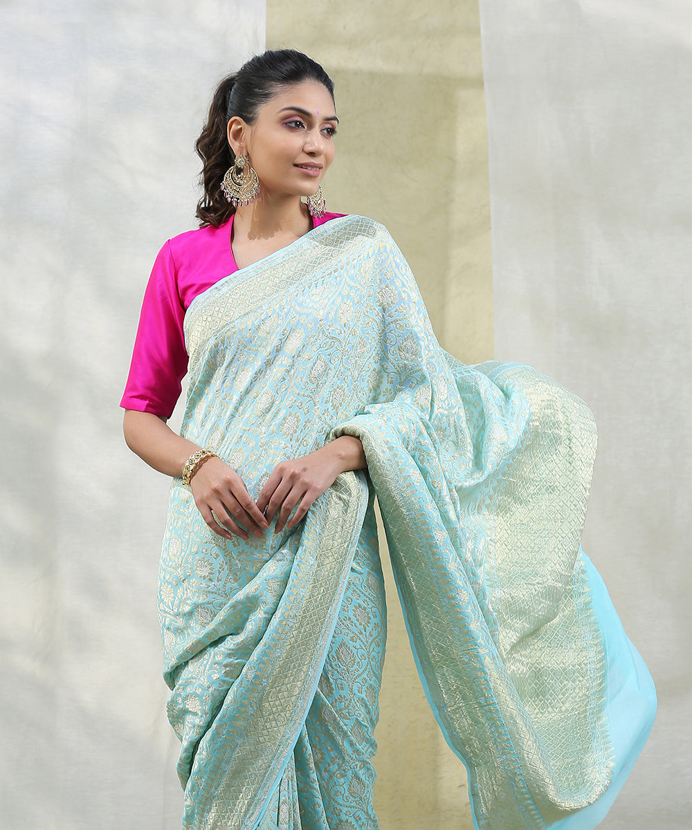 Light_Blue_Handloom_Georgette_Banarasi_Saree_with_Cutwork_Technique_WeaverStory_01