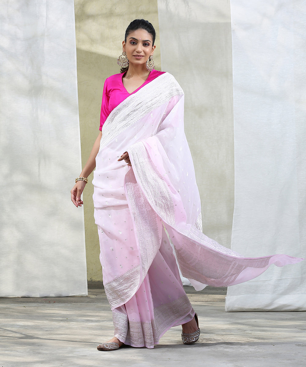 Handloom_Pink_Ombre_Dyed_Banarasi_Georgette_Saree_with_Cutwork_Weave_WeaverStory_02