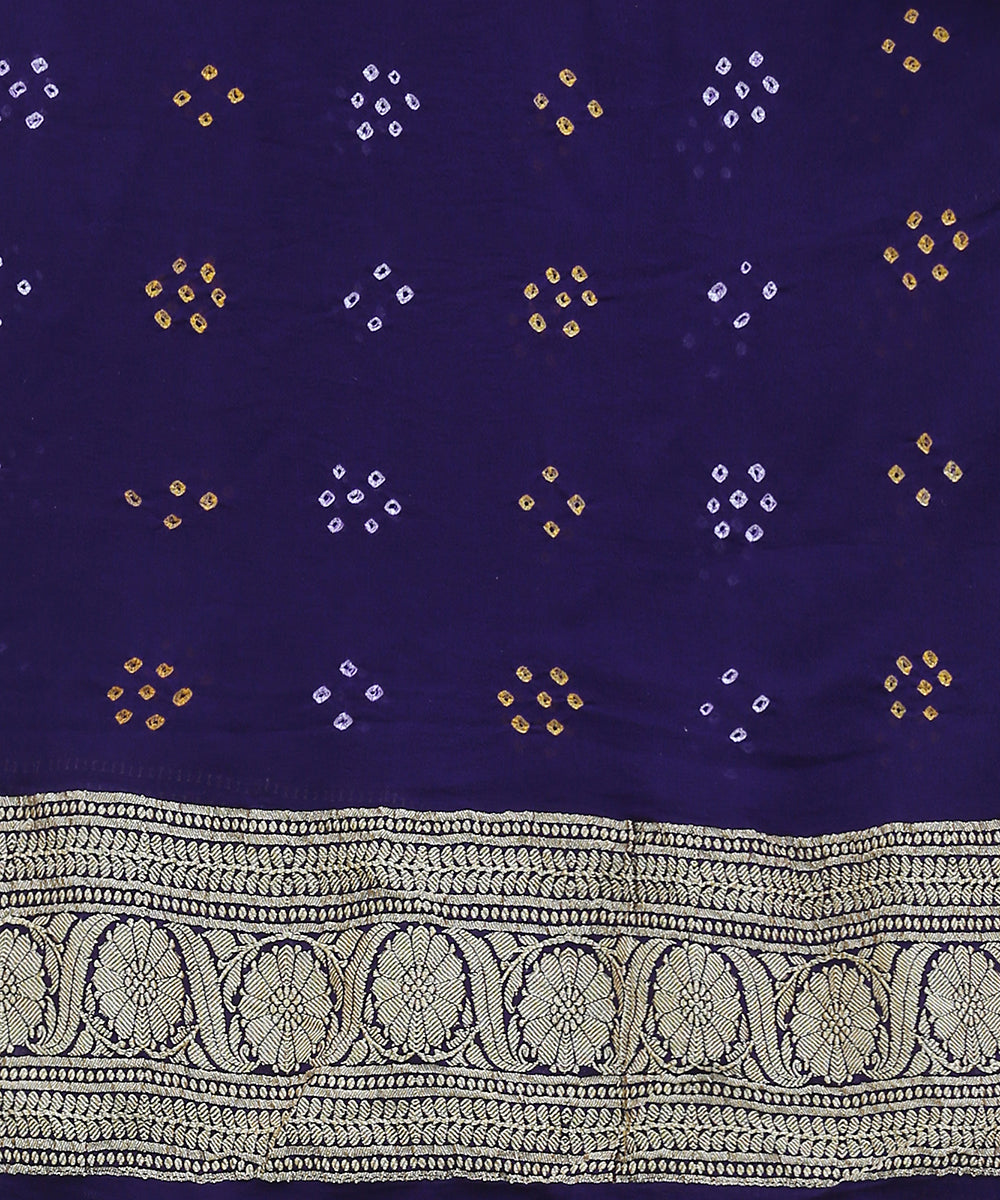 Purple_Handloom_Banarasi_Georgette_Bandhani_Saree_WeaverStory_05