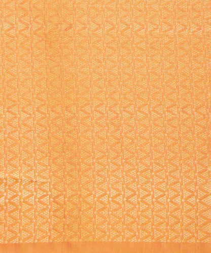 Handloom_Orange_And_Gold_Dual_Tone_Plain_Pure_Katan_Silk_Banarasi_Saree_With_Konia_WeaverStory_05