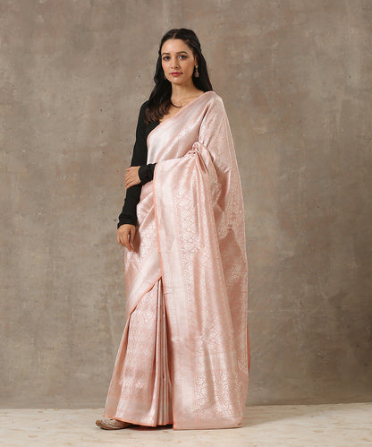 Handloom_Peach_Pure_Katan_Silk_Kimkhab_Banarasi_Silk_Saree_with_Silver_Zari_WeaverStory_02