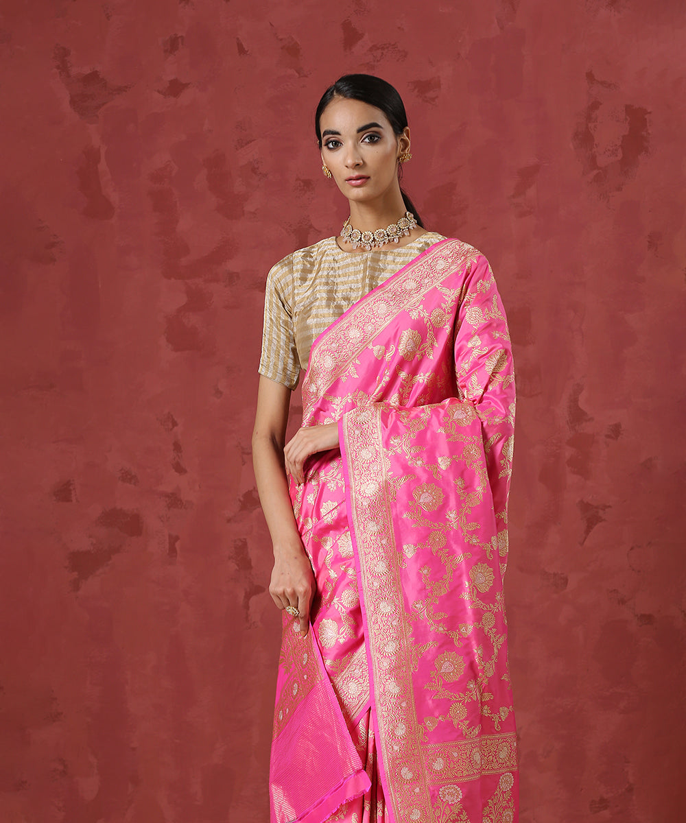 Candy_Pink_Handloom_Pure_Katan_Silk_Banarasi_Saree_with_Sona_Rupa_Jaal_WeaverStory_01