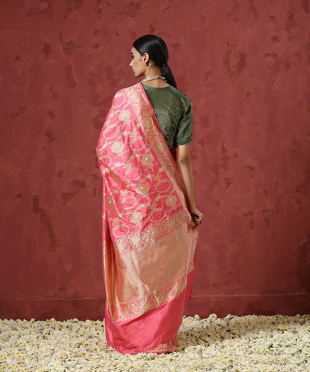 Pink_Handloom_Pure_Katan_Silk_Banarasi_Saree_with_Kadhwa_Jaal_WeaverStory_03