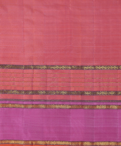 Handloom_Peach_And_Pink_Pure_Zari_Kanjivaram_Saree_With_Traditional_Veldhari_WeaverStory_05