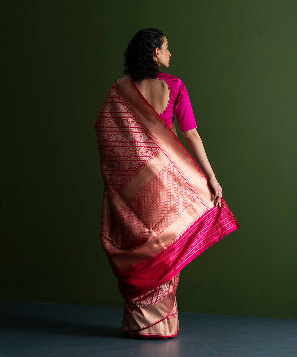 Pink_Handloom_Kimkhab_Pure_Katan_Silk_Banarasi_Saree_with_Aada_Bel_WeaverStory_03