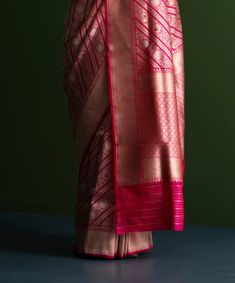 Pink_Handloom_Kimkhab_Pure_Katan_Silk_Banarasi_Saree_with_Aada_Bel_WeaverStory_04