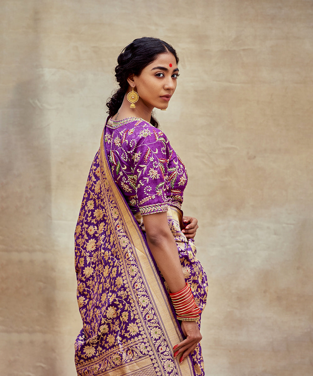 Handloom_Purple_Pure_Katan_Silk_Banarasi_Saree_With_Intricate_Meenakari_WeaverStory_01