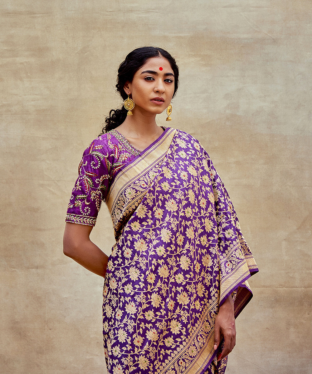 Handloom_Purple_Pure_Katan_Silk_Banarasi_Saree_With_Intricate_Meenakari_WeaverStory_02