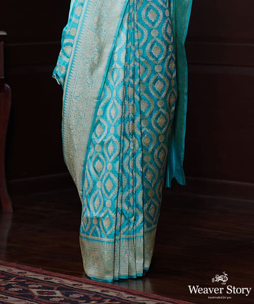 Sky_Blue_Handloom_Pure_Katan_Silk_Banarasi_Saree_With_Jangla_Design_WeaverStory_04